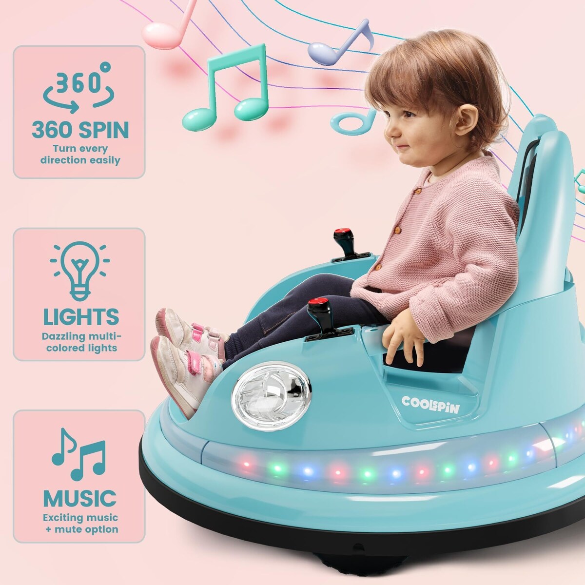 12V Bumper Car Ride On Toys for Kids & Toddlers with Remote Control