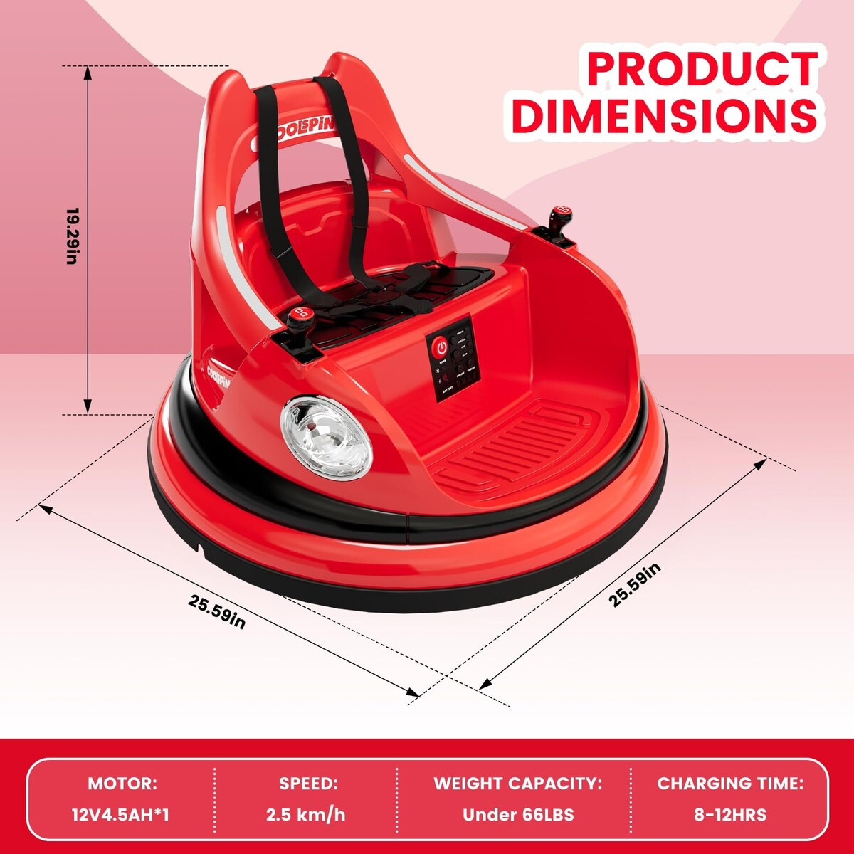 12V Bumper Car Ride On Toys for Kids & Toddlers with Remote Control