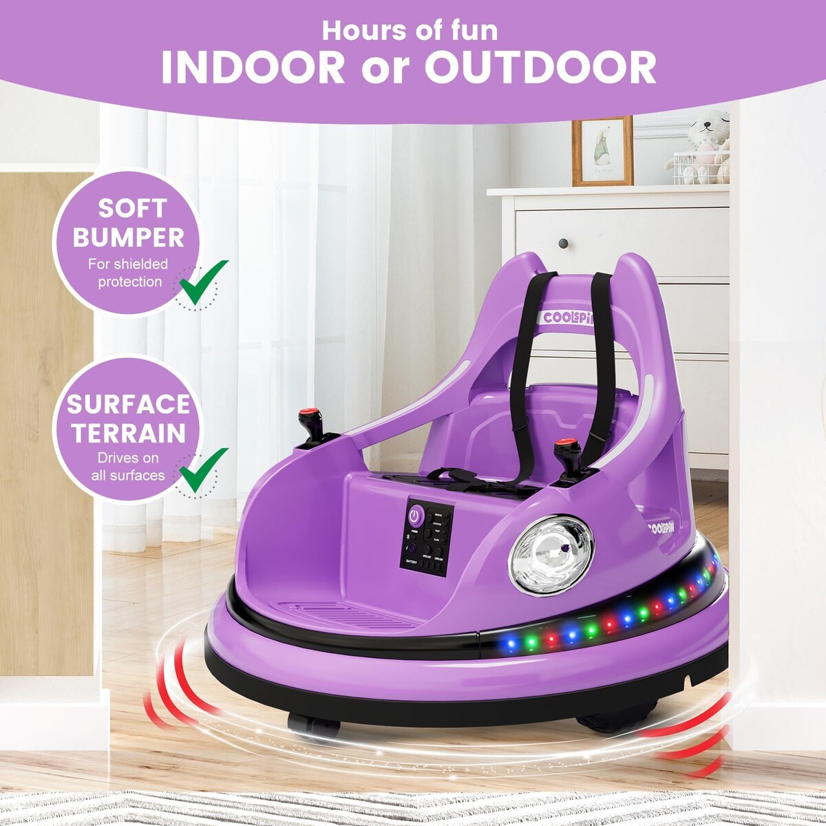 12V Bumper Car Ride On Toys for Kids & Toddlers with Remote Control