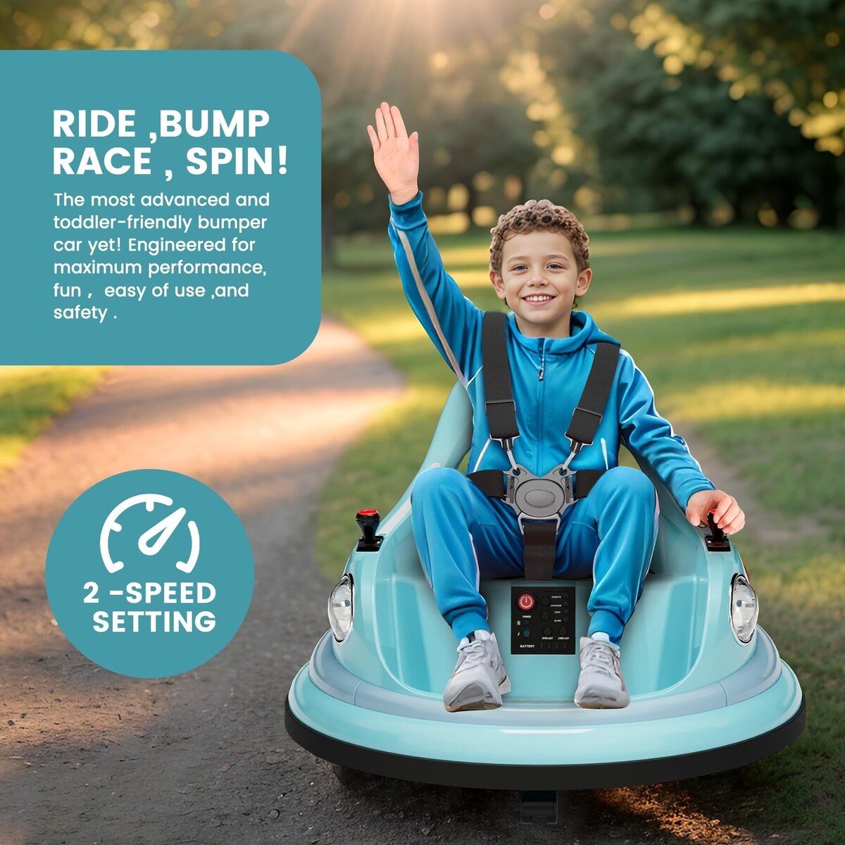 12V Bumper Car Ride On Toys for Kids & Toddlers with Remote Control