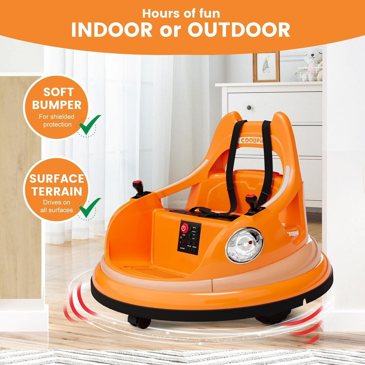 12V Bumper Car Ride On Toys for Kids & Toddlers with Remote Control
