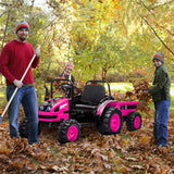 12V Electric Ride-On Tractor for Kids with Trailer, Remote Control