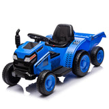 12V Kids Ride On Electric Tractor Black Knight,Kids Ride On Toy.2WD,Non-skid tires, steering wheel,With Removable storage tug