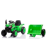 12V Kids Ride On Electric Tractor Black Knight,Kids Ride On Toy.2WD,Non-skid tires, steering wheel,With Removable storage tug