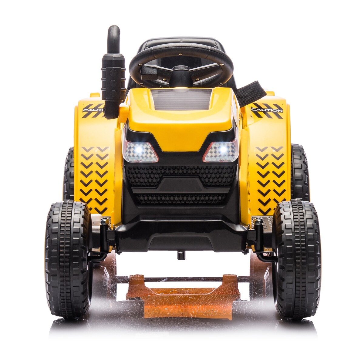 12V Kids Ride On Electric Tractor Black Knight,Kids Ride On Toy.2WD,Non-skid tires, steering wheel,With Removable storage tug