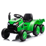 12V Kids Ride On Electric Tractor Black Knight,Kids Ride On Toy.2WD,Non-skid tires, steering wheel,With Removable storage tug