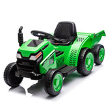 12V Kids Ride On Electric Tractor Black Knight,Kids Ride On Toy.2WD,Non-skid tires, steering wheel,With Removable storage tug