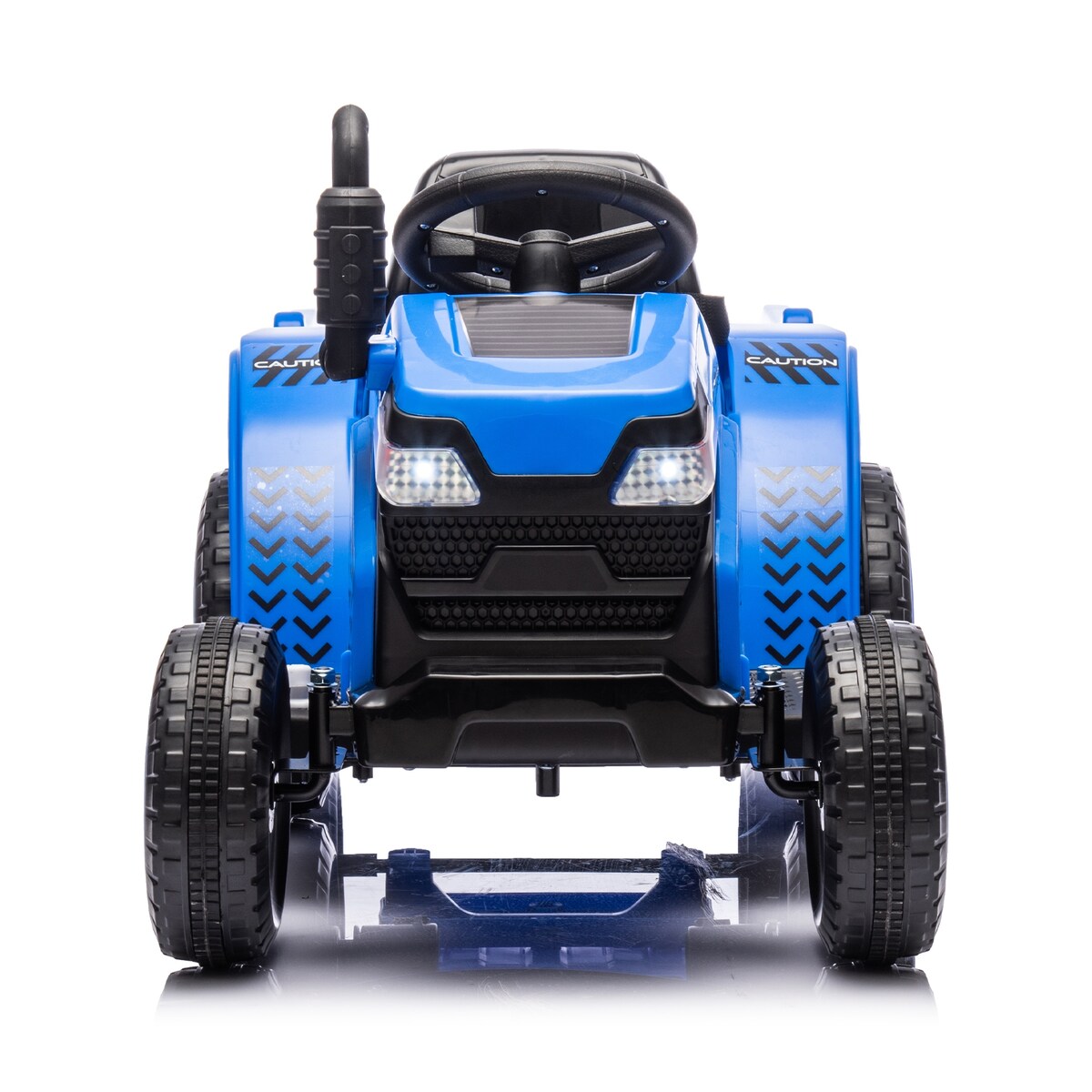 12V Kids Ride On Electric Tractor Black Knight,Kids Ride On Toy.2WD,Non-skid tires, steering wheel,With Removable storage tug