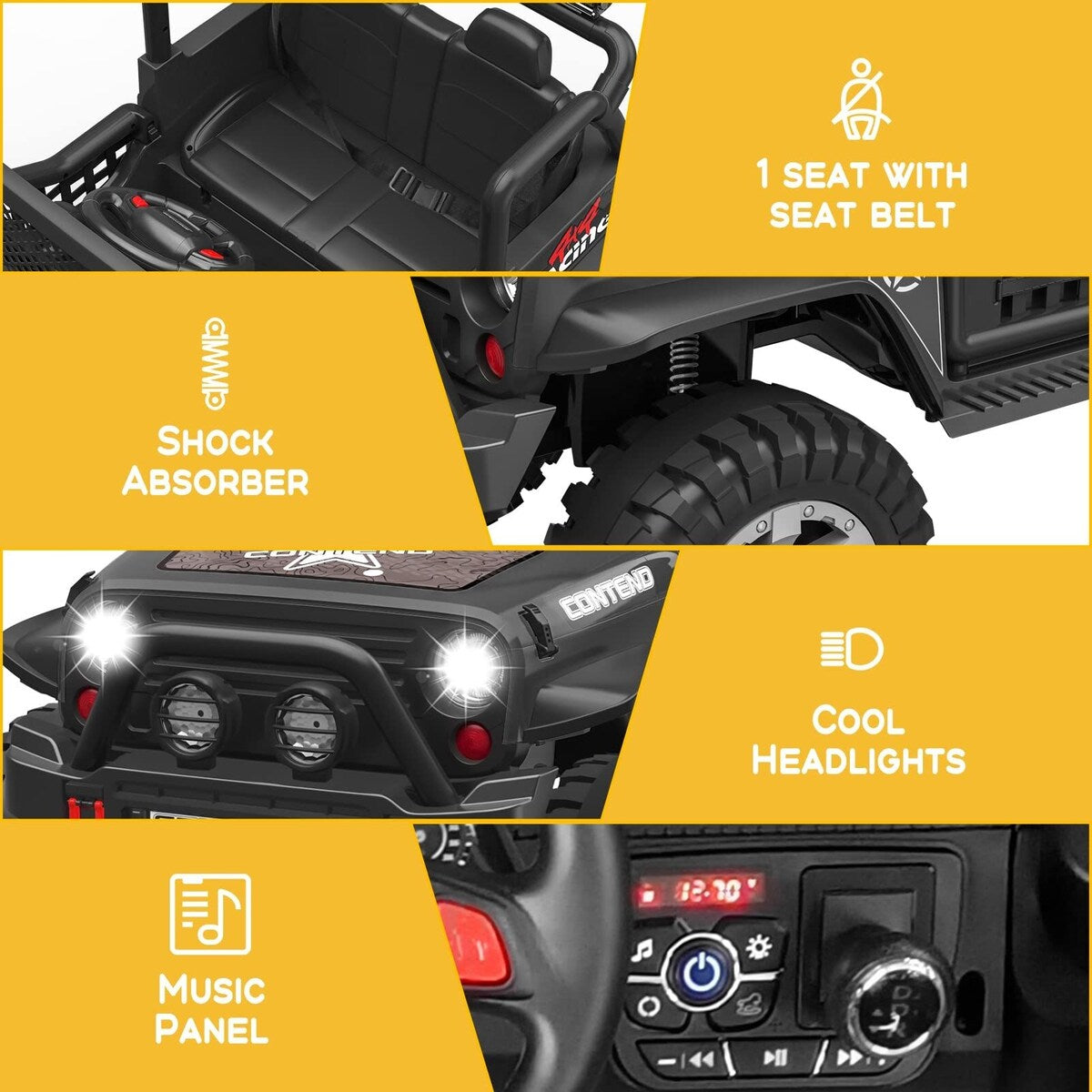 12V Kids Ride On Truck Car with Parent Remote Control