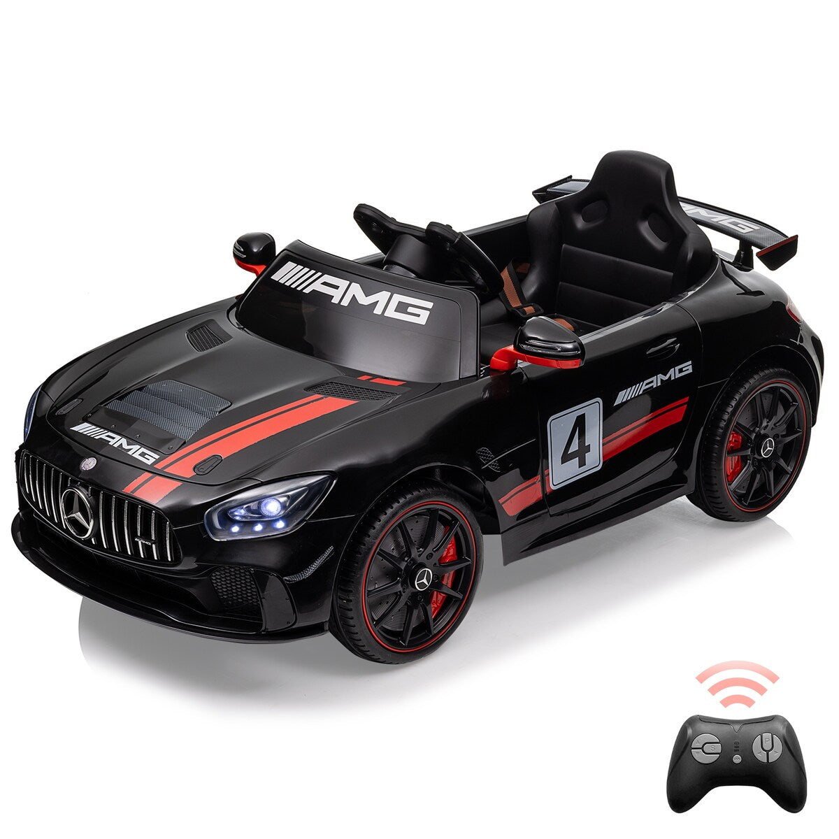 12V Ride on Car for Kids, Licensed Benz AMG Electric Vehicles Battery Powered Sports Car