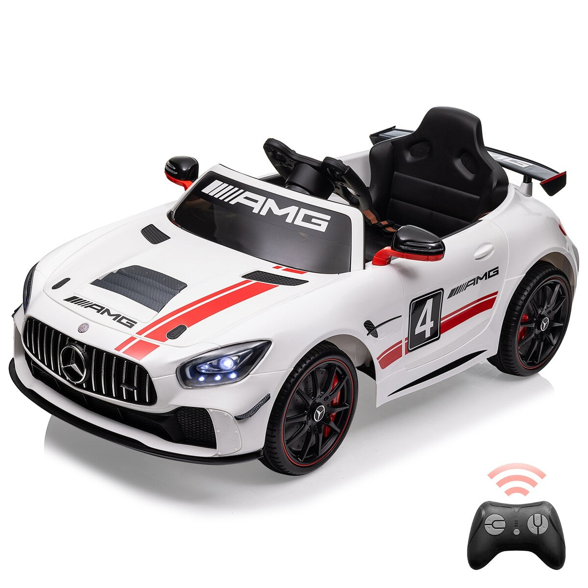 12V Ride on Car for Kids, Licensed Benz AMG Electric Vehicles Battery Powered Sports Car