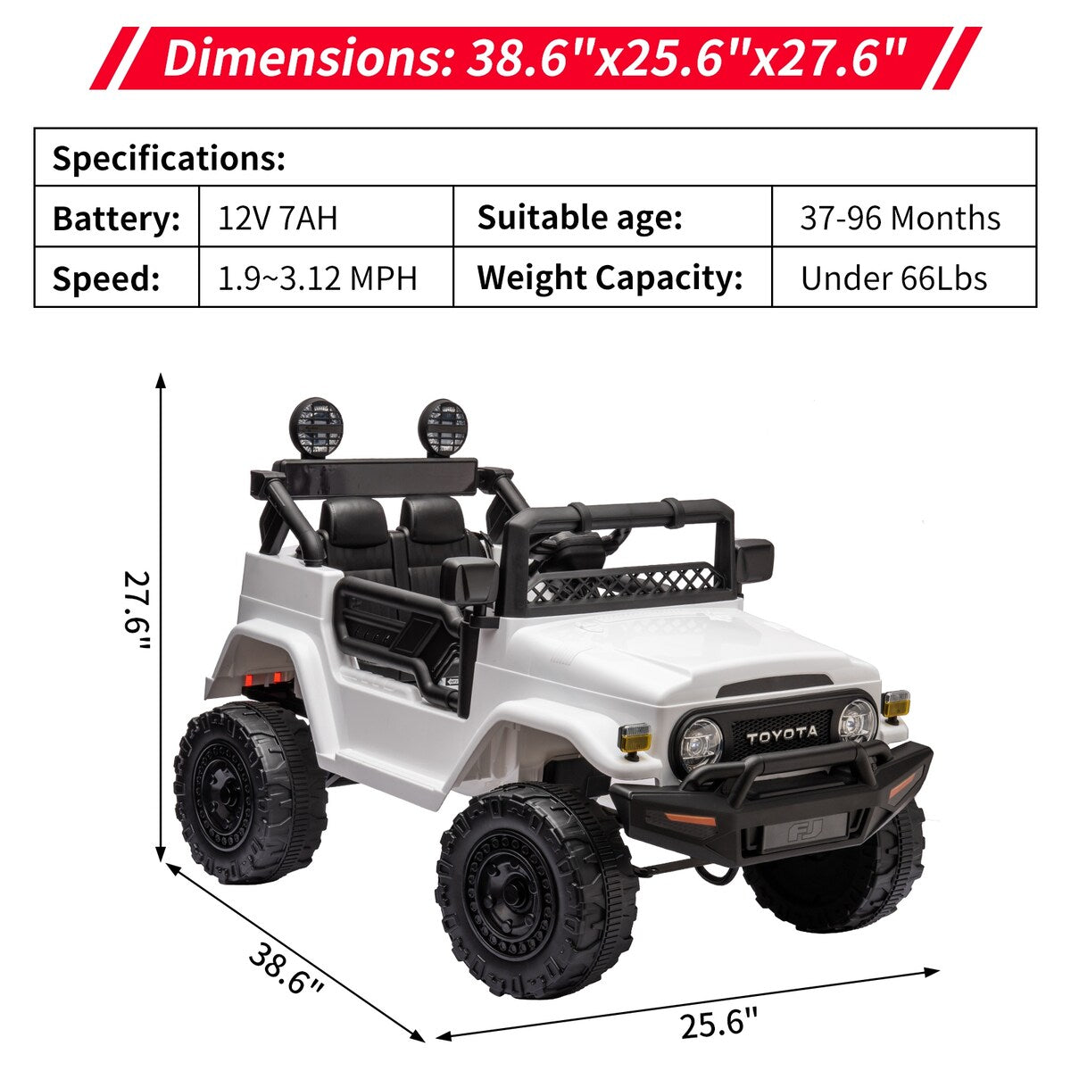 12V Ride on Car for Kids, Licensed Toyota Ride on Truck
