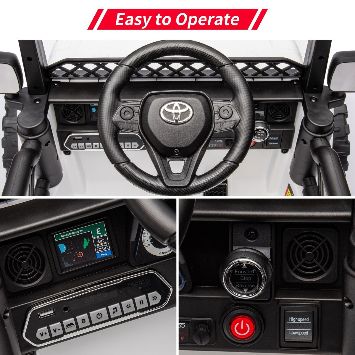 12V Ride on Car for Kids, Licensed Toyota Ride on Truck