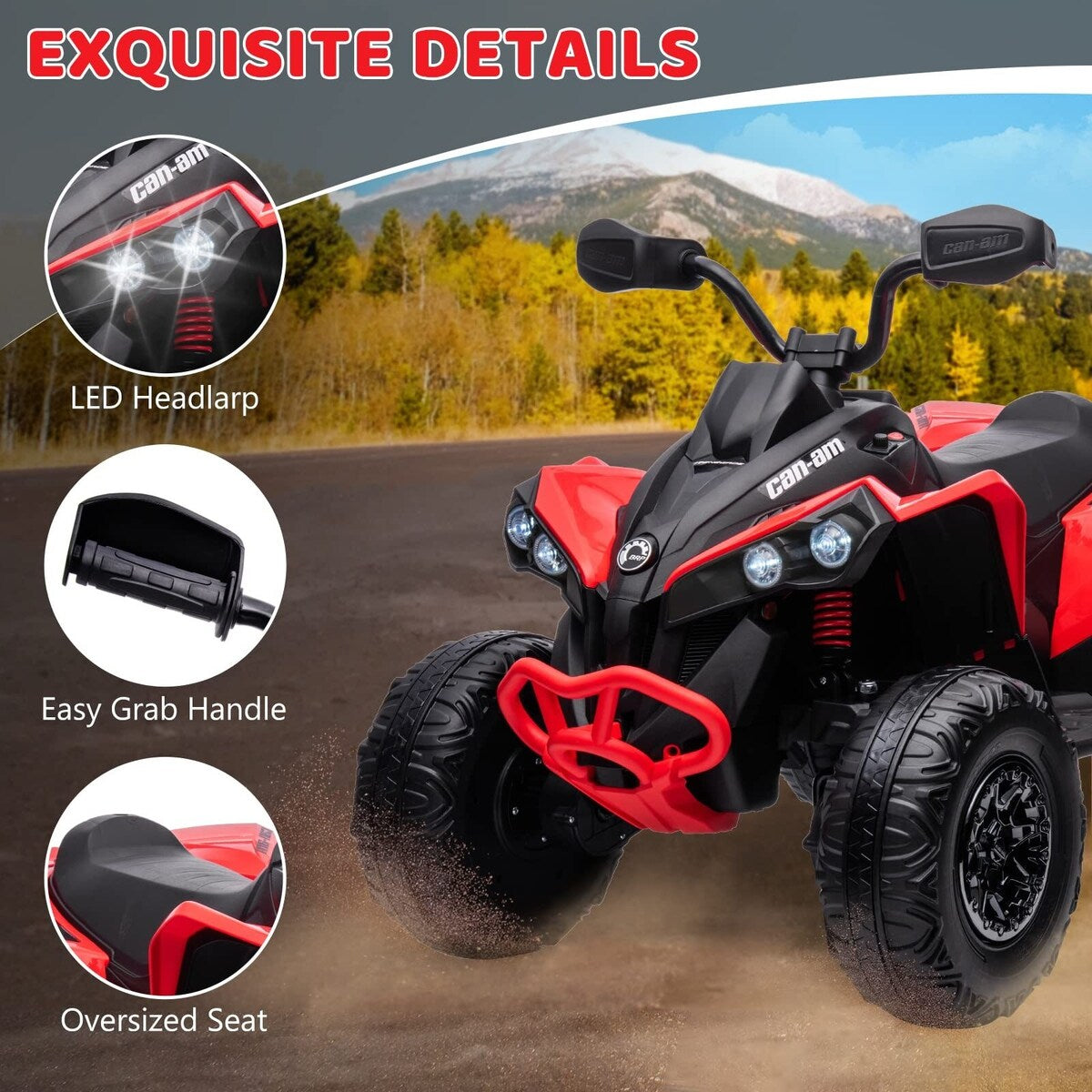 12V Ride on Toy Car 4 Wheeler Quad Electric Vehicle