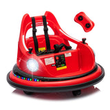 12V ride on bumper electric car for 1.5-5 Years Old kids W/Remote Control and LED Lights