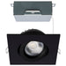 12W LED Direct Wire Downlight Gimbaled 4In CCT Selectable Square Remote Driver Black 850L