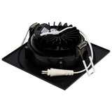 12W LED Direct Wire Downlight Gimbaled 4In CCT Selectable Square Remote Driver Black 850L