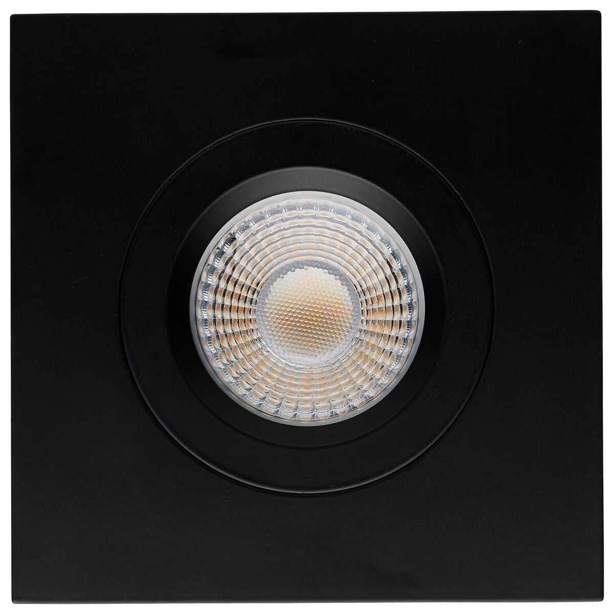 12W LED Direct Wire Downlight Gimbaled 4In CCT Selectable Square Remote Driver Black 850L