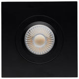 12W LED Direct Wire Downlight Gimbaled 4In CCT Selectable Square Remote Driver Black 850L