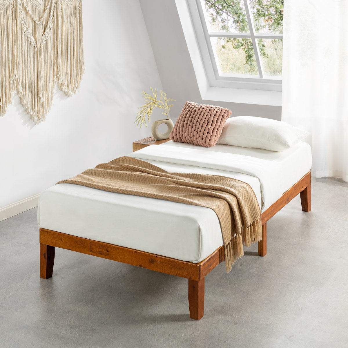 12" Classic Solid Wood Platform Bed Frame