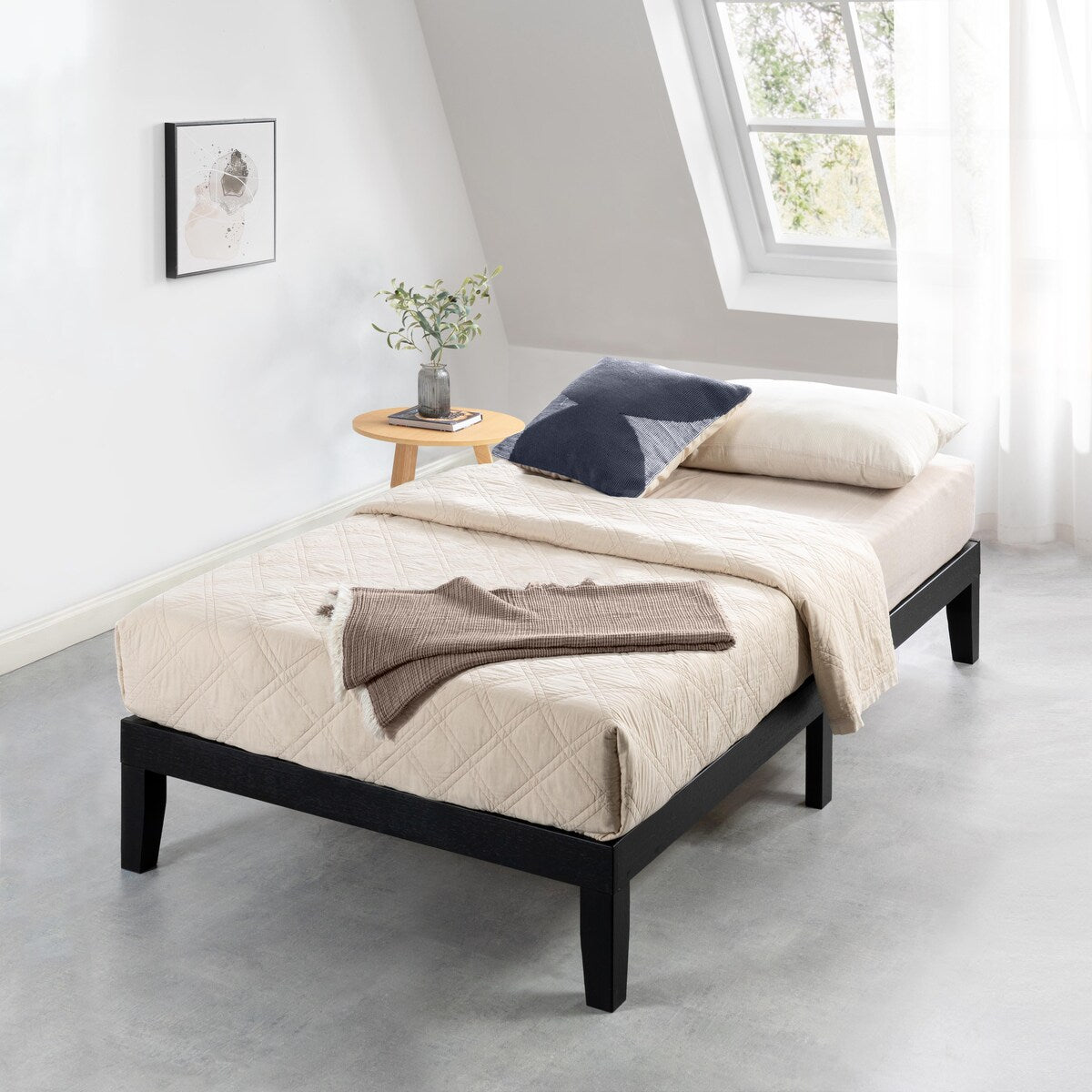 12" Classic Solid Wood Platform Bed Frame