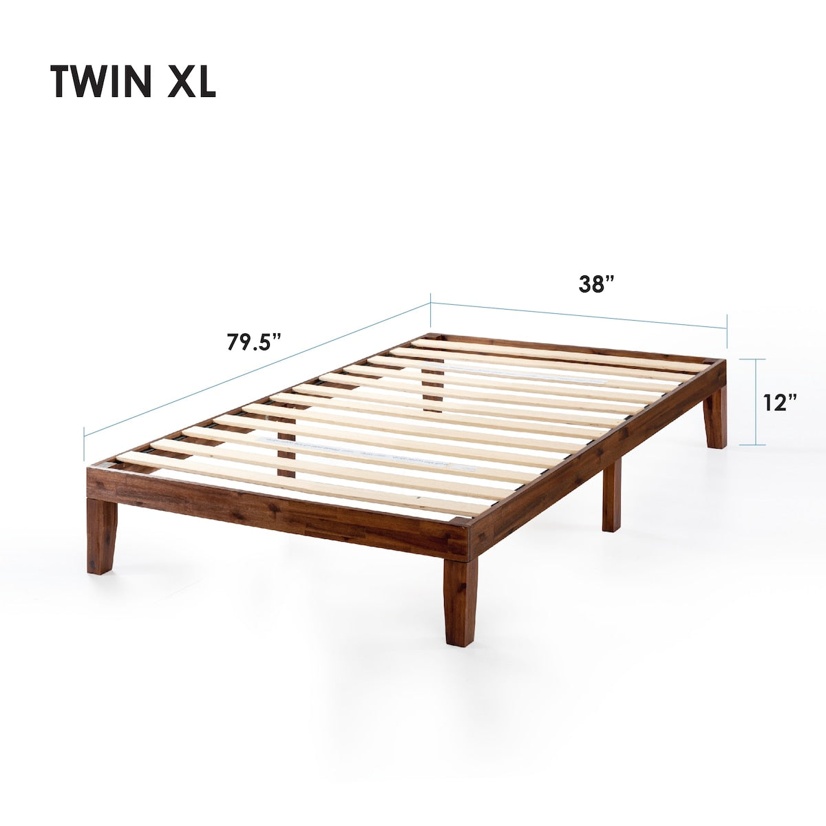 12" Classic Solid Wood Platform Bed Frame