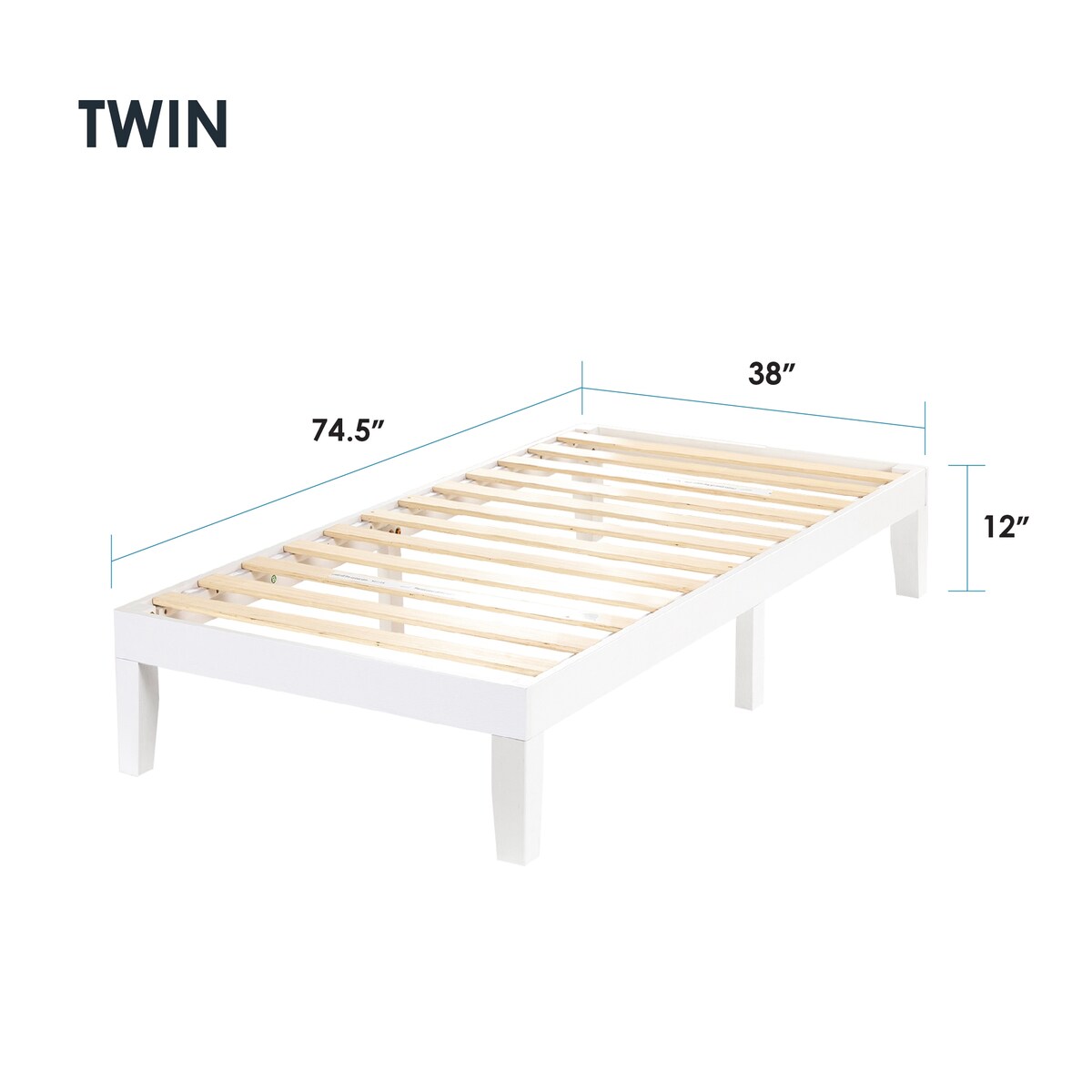 12" Classic Solid Wood Platform Bed Frame