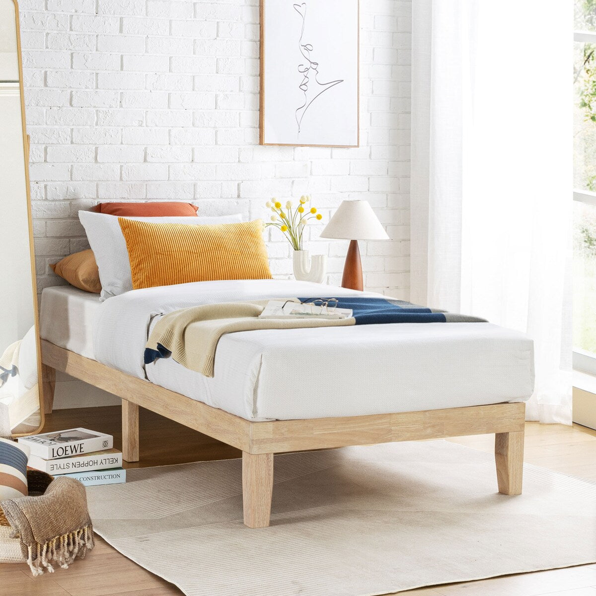 12" Classic Solid Wood Platform Bed Frame