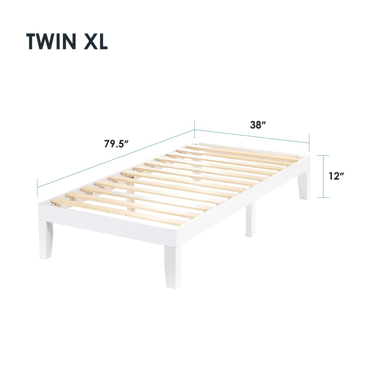 12" Classic Solid Wood Platform Bed Frame