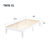 12" Classic Solid Wood Platform Bed Frame