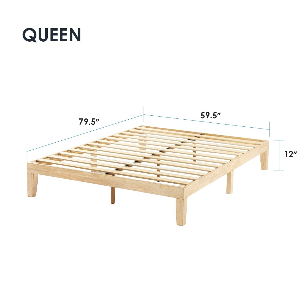 12" Classic Solid Wood Platform Bed Frame