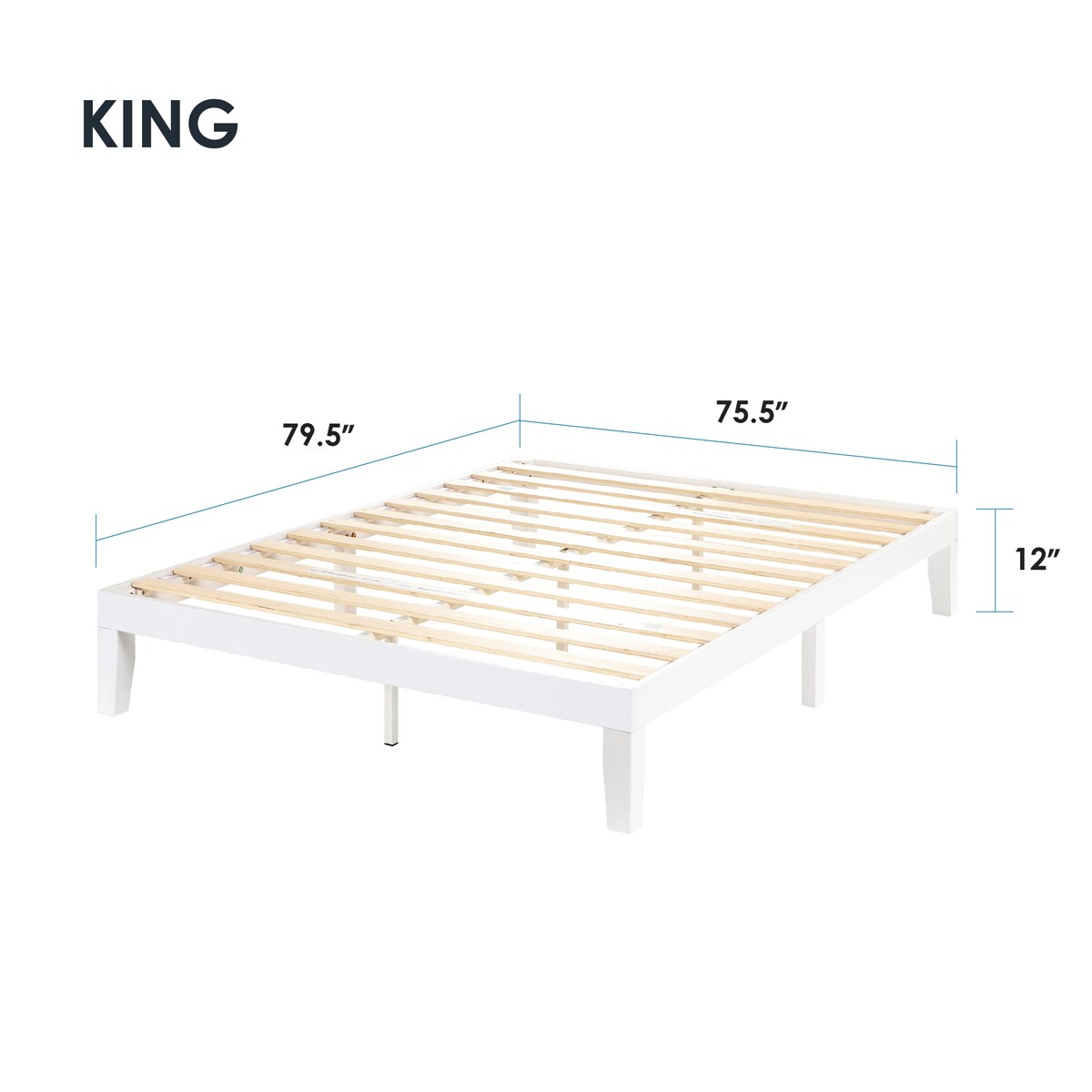 12" Classic Solid Wood Platform Bed Frame