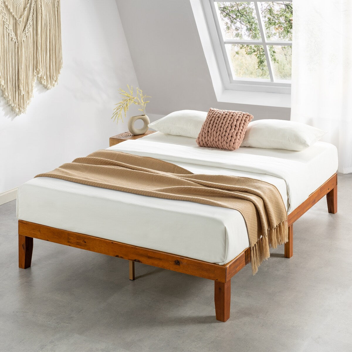 12" Classic Solid Wood Platform Bed Frame