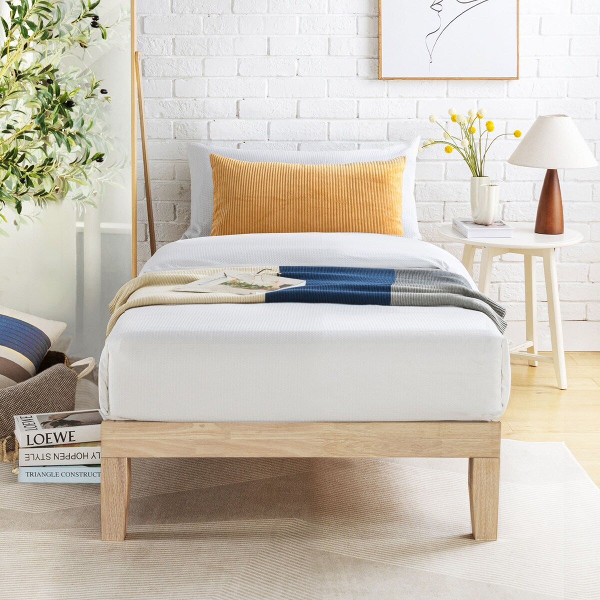12" Classic Solid Wood Platform Bed Frame