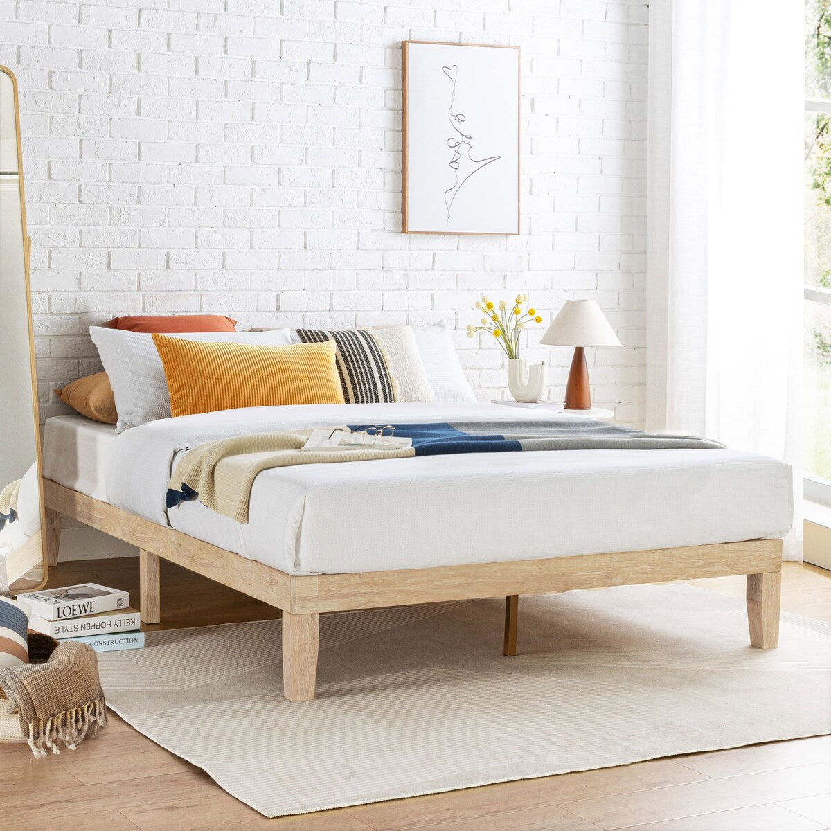 12" Classic Solid Wood Platform Bed Frame