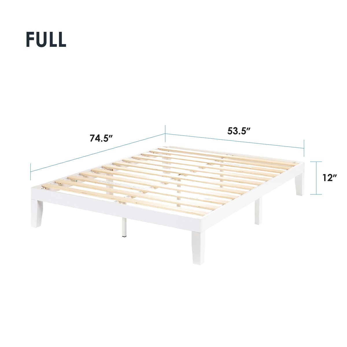 12" Classic Solid Wood Platform Bed Frame