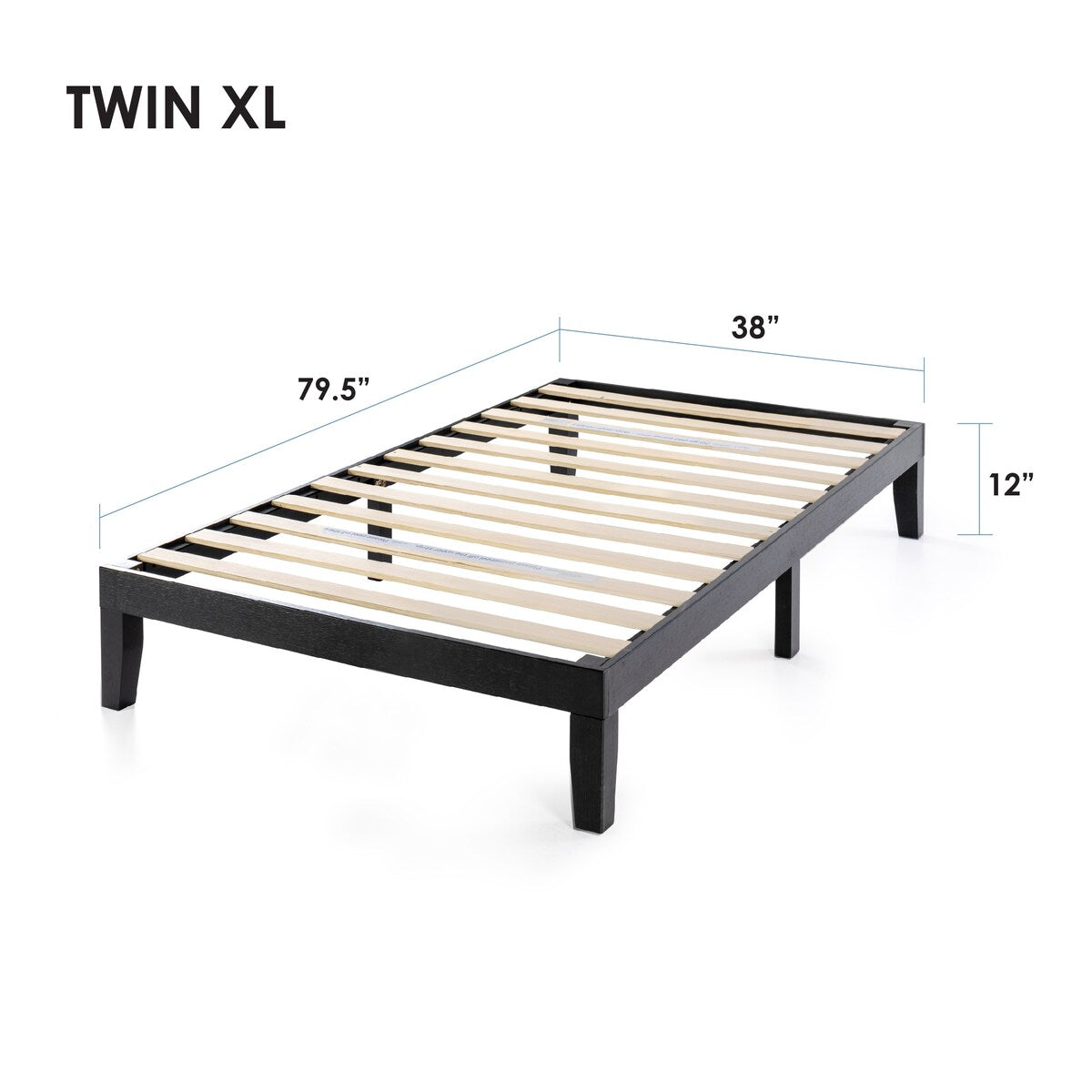 12" Classic Solid Wood Platform Bed Frame