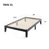12" Classic Solid Wood Platform Bed Frame