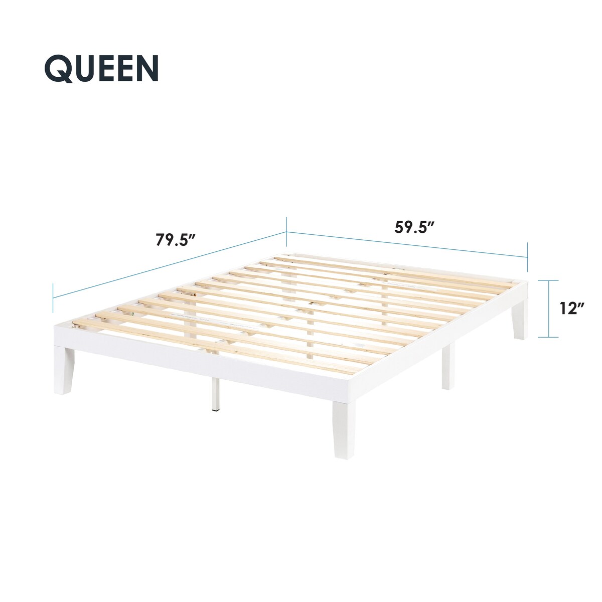 12" Classic Solid Wood Platform Bed Frame