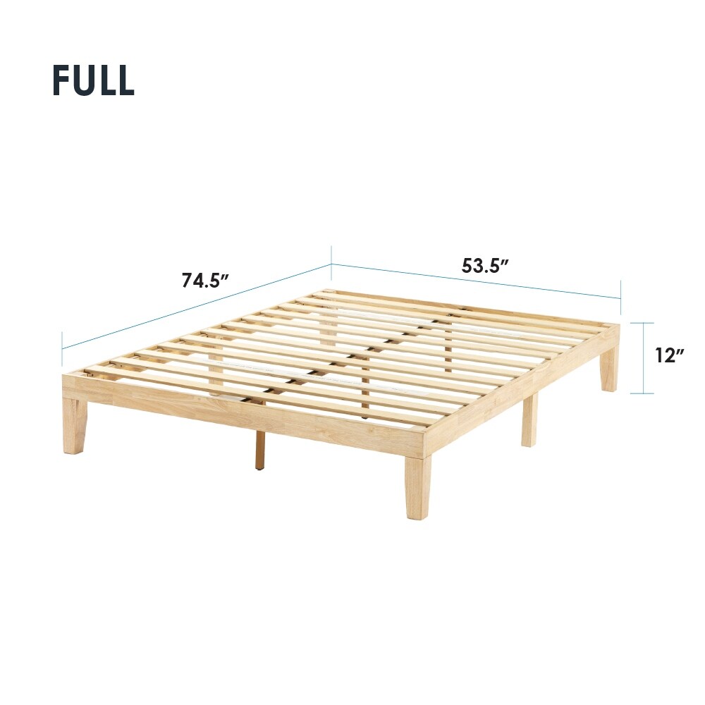 12" Classic Solid Wood Platform Bed Frame