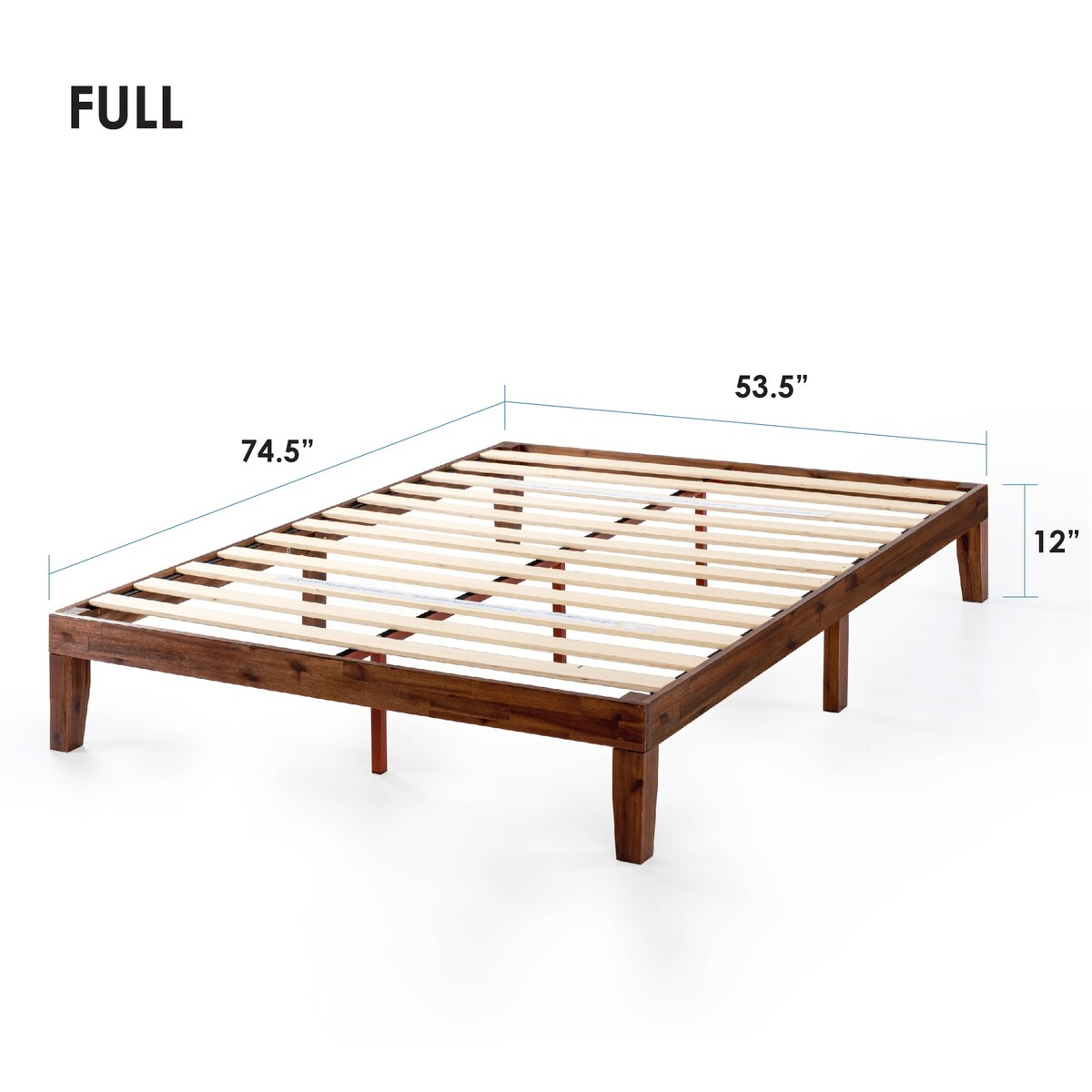 12" Classic Solid Wood Platform Bed Frame