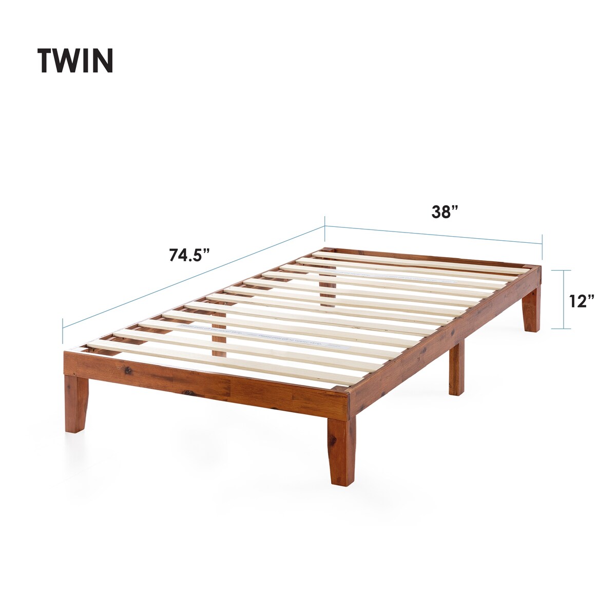 12" Classic Solid Wood Platform Bed Frame