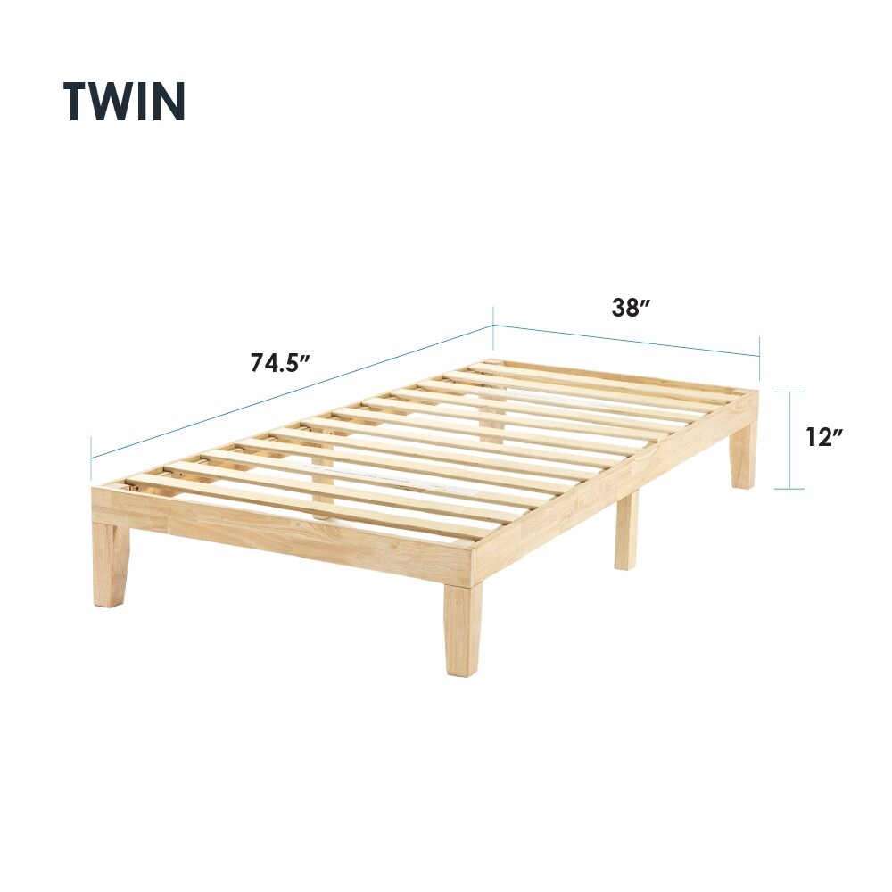 12" Classic Solid Wood Platform Bed Frame