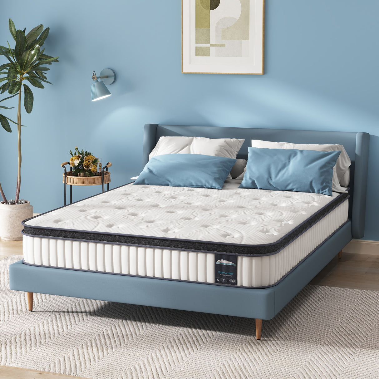 12" Hybrid Memory Foam and Pocket Spring Mattress, Mattress in a Box