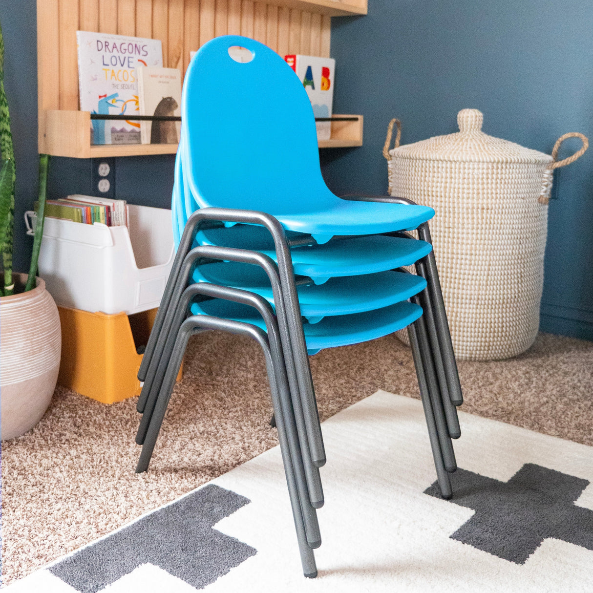 12" Kid's Stacking Chairs-4 Pack