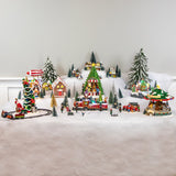 12" LED Lighted Animated and Musical Toy Shop Train Christmas Village Display