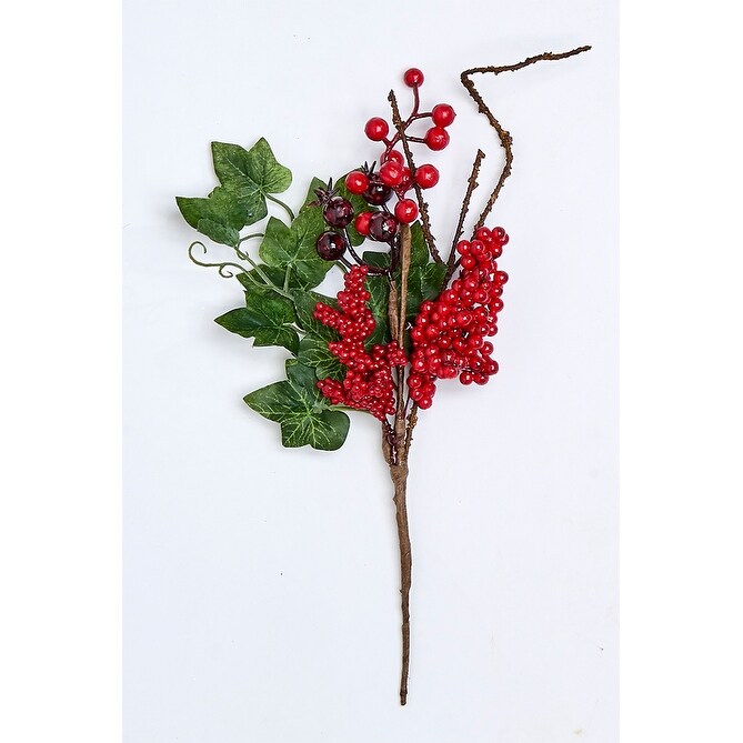 12" Red Berry & Ivy Pick, Set of 6