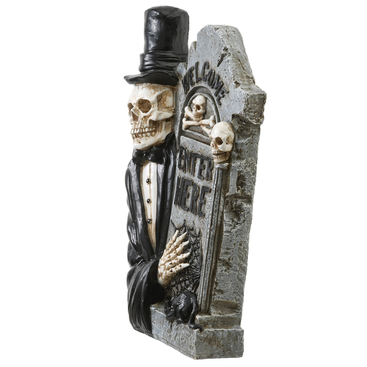 National Tree Company Halloween Skeleton Holding a Tombstone Decoration, 12 Inches