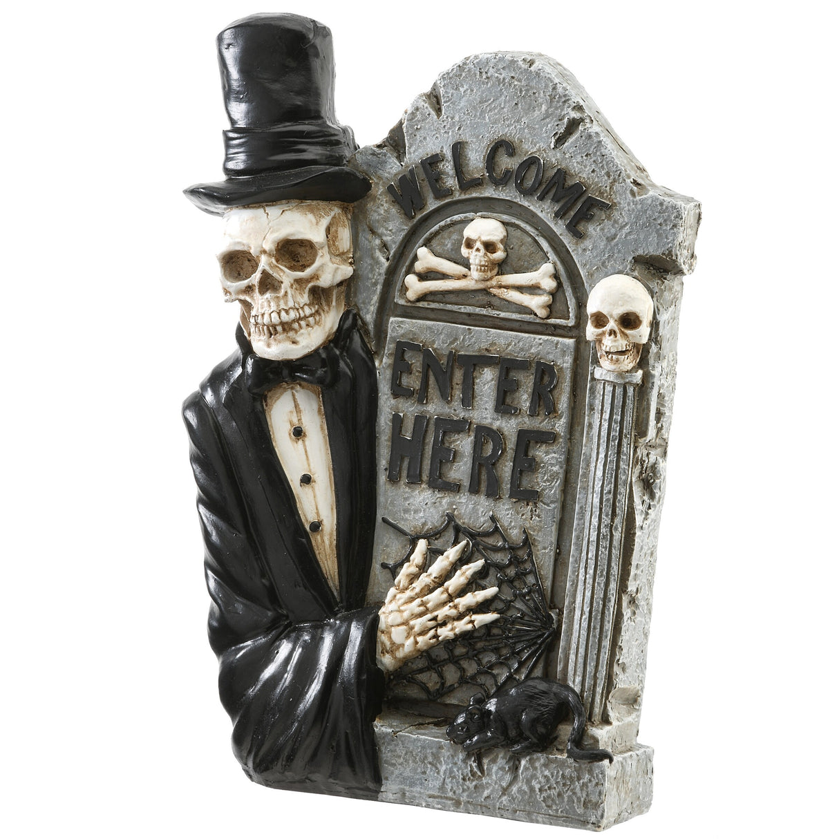 National Tree Company Halloween Skeleton Holding a Tombstone Decoration, 12 Inches