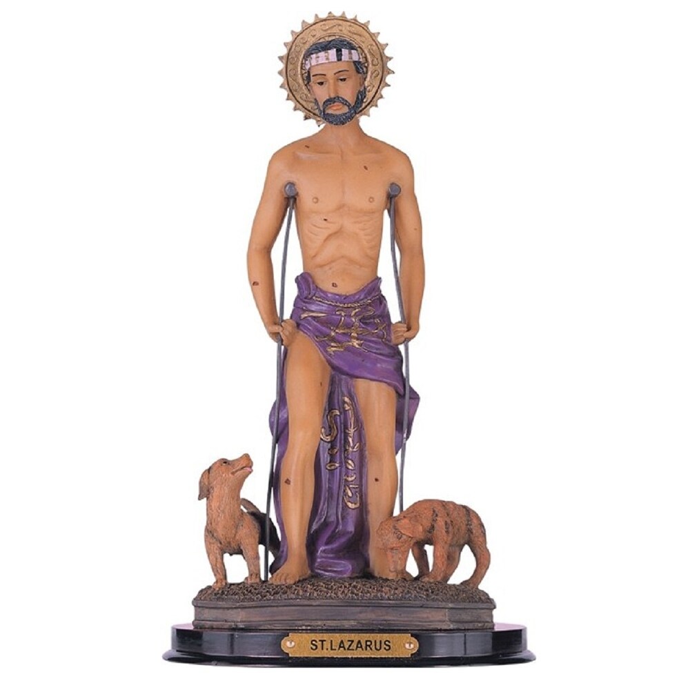 Q-Max 12"H Saint Lazarus Statue Lazarus of Bethany Holy Figurine Religious Decoration
